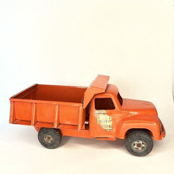 Buddy Other - LARGE Vintage Buddy L Mack Dump Truck Steel Toy Red Mighty